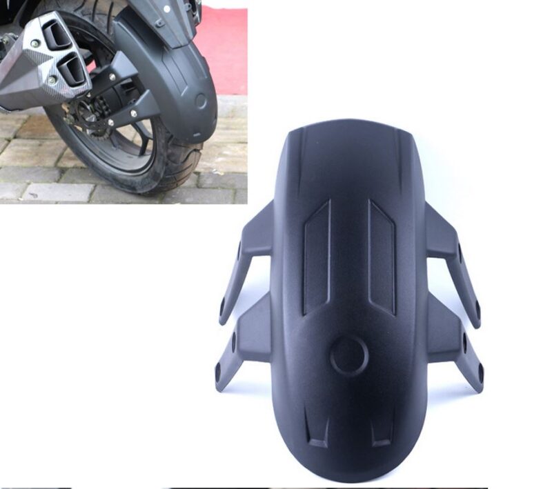 Universal Black Plastic Motorcycle Splash Guard Rear - Crown Motor Sports